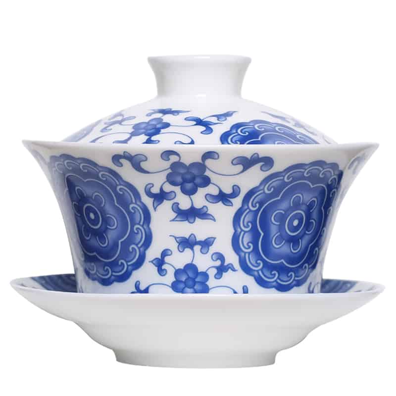 景德鎮特大青花盖碗三才碗- 純茶坊- 香港純正中國茶葉茶具